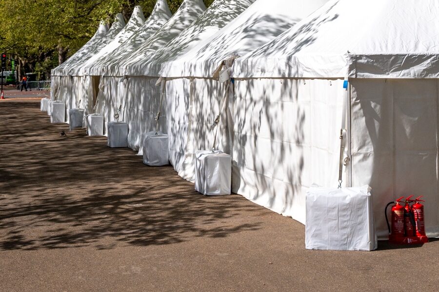 Concrete Ballast hire for Marquees and Temporary Structures